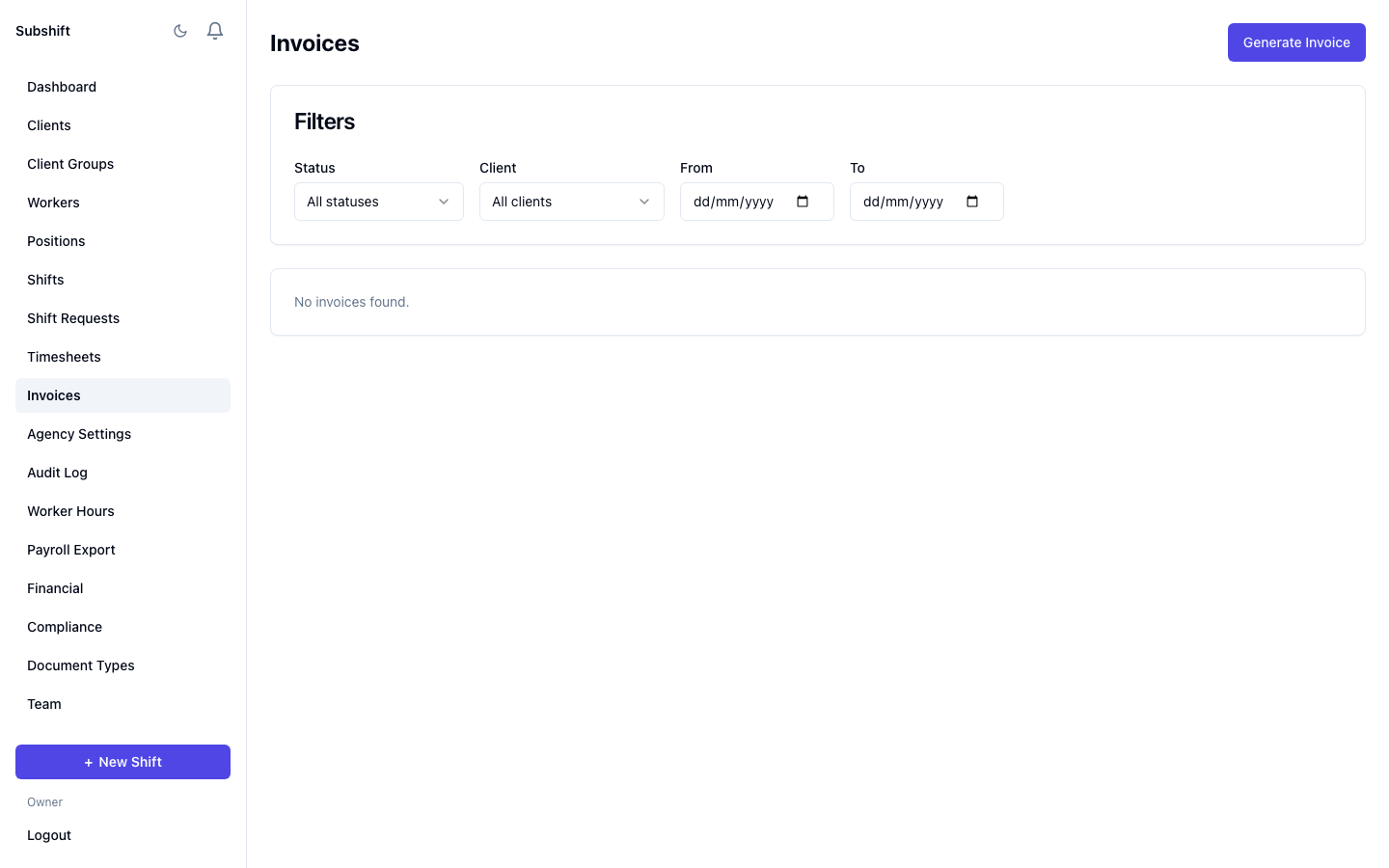 Auto invoicing from approved timesheets